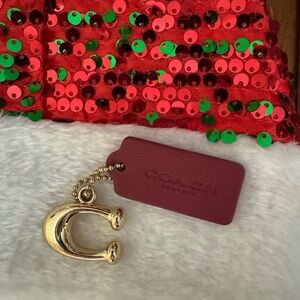 COACH "C" Hang Tag Key Fob Bag Charm